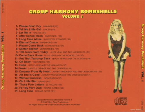 Group Harmony Bombshells Vol 1 GHB Vol 1 back